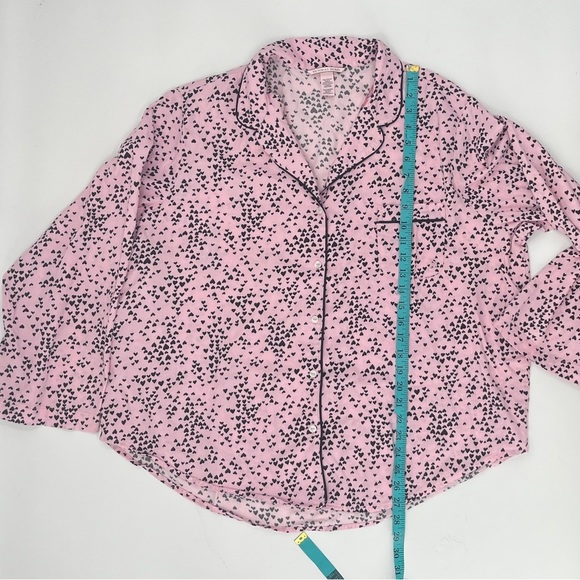 Victoria's Secret Dreamer Flannel Long Pajama Set Babydoll Tiny Hearts - XXL - Picture 8 of 12